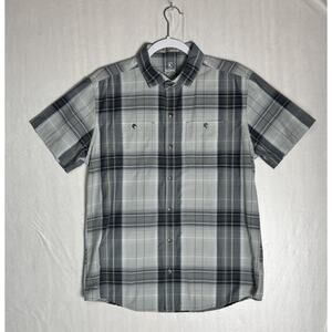 KÜHL Mens Styk Plaid Short Sleeve Button Up Shirt Lightweight Gray Outdoor Sz M